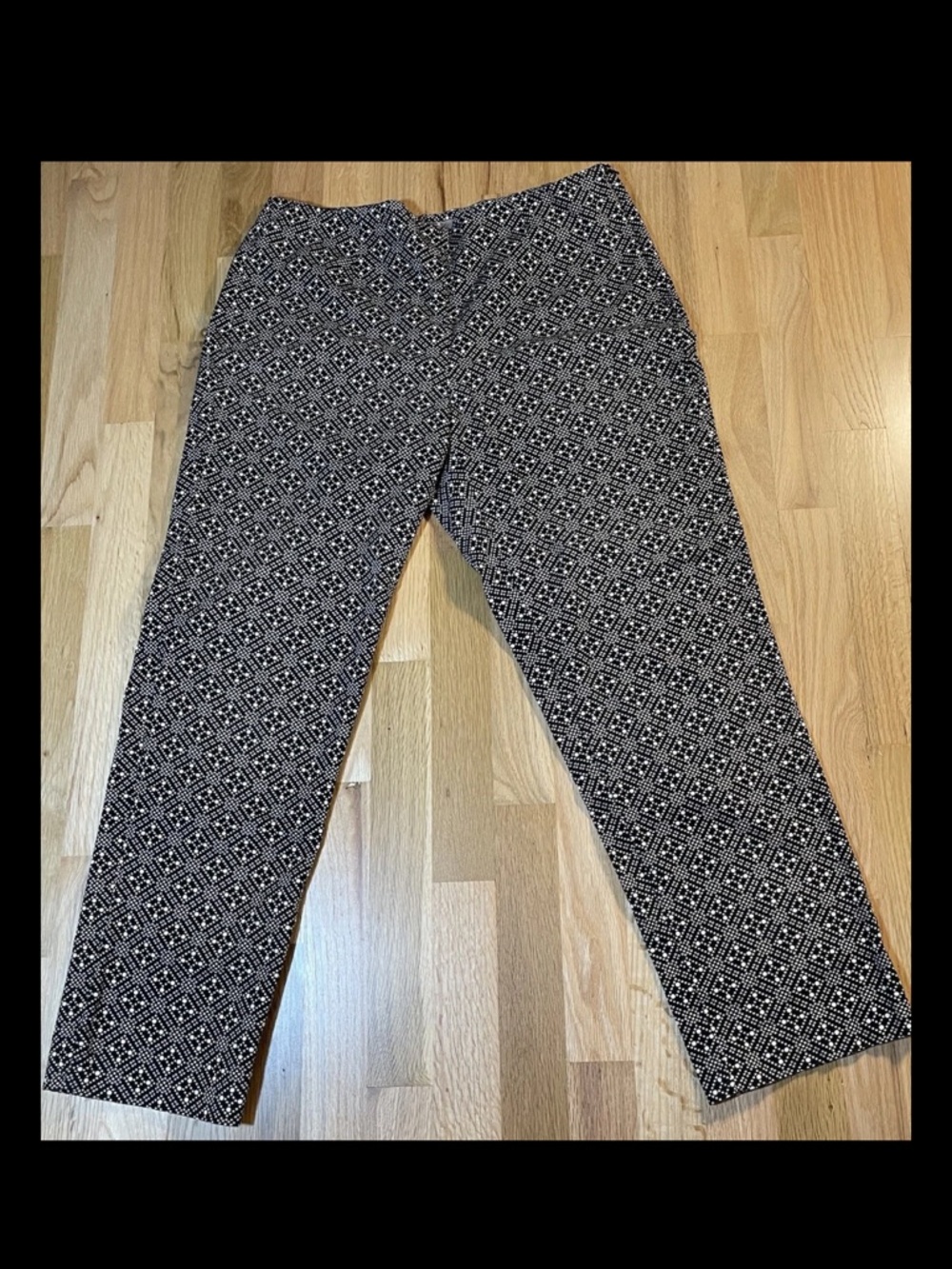 J. Jill Slim Fit Stretch Ankle Pants Geo Dots Side Zip Office Chic Womens Size 8